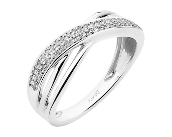 Zlatý prsten s diamanty - 0,15 ct - ryzost 585