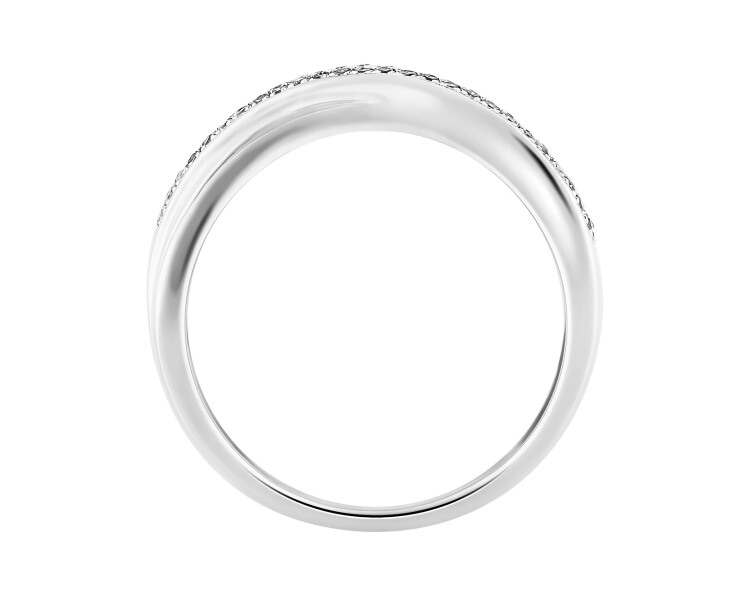 Pierścionek z białego złota z diamentami - 0,15 ct - próba 585