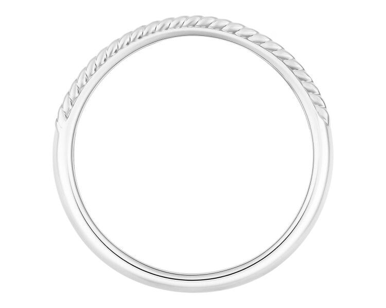 Pierścionek z białego  złota z diamentami - 0,07 ct - próba 585