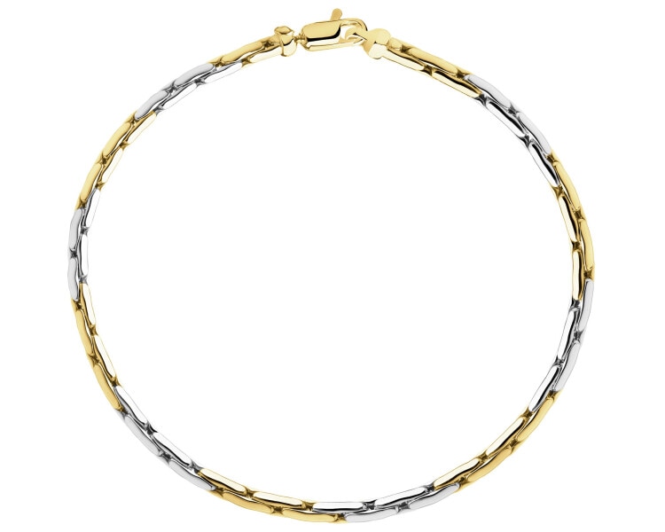 14 K Rhodium-Plated Yellow Gold Bracelet