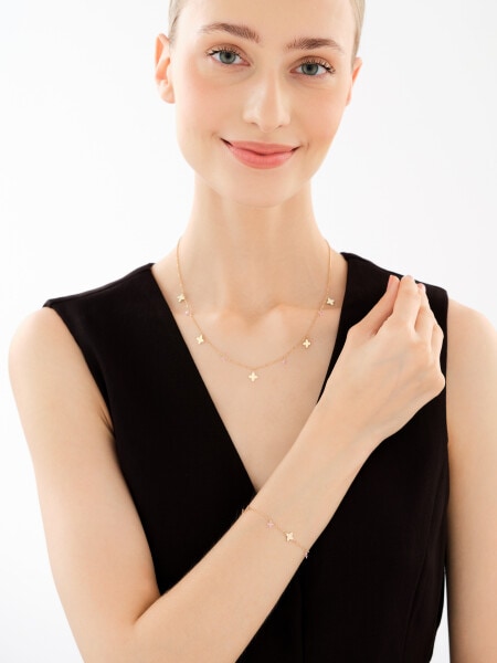 9 K Yellow Gold Necklace with Cubic Zirconia