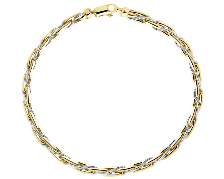 14 K Rhodium-Plated Yellow Gold Bracelet