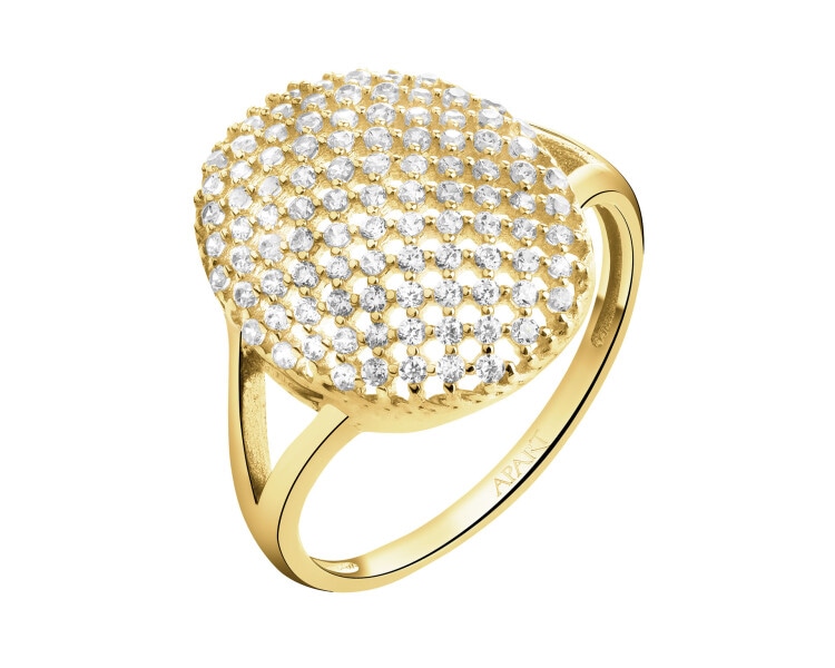 8 K Yellow Gold Ring with Cubic Zirconia