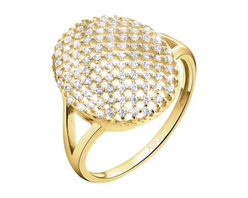 8 K Yellow Gold Ring with Cubic Zirconia
