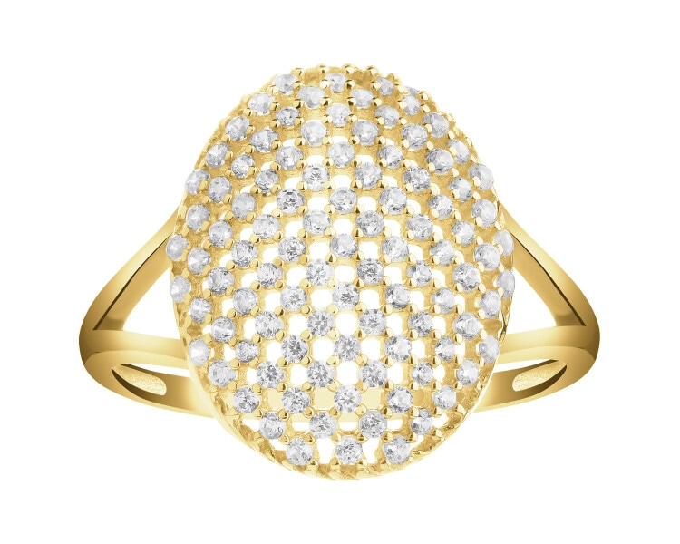 8 K Yellow Gold Ring with Cubic Zirconia