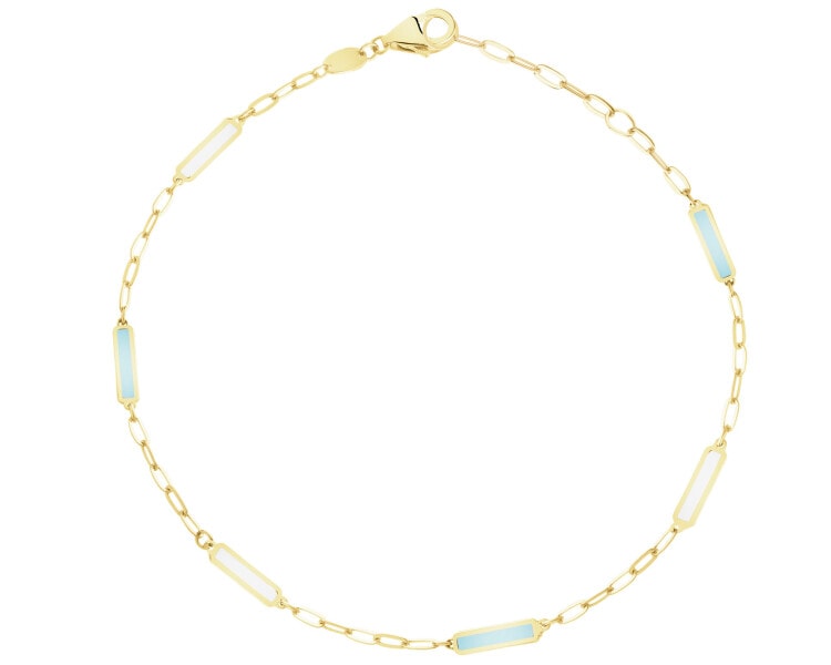 9 K Yellow Gold Bracelet with Mother Of Pearl