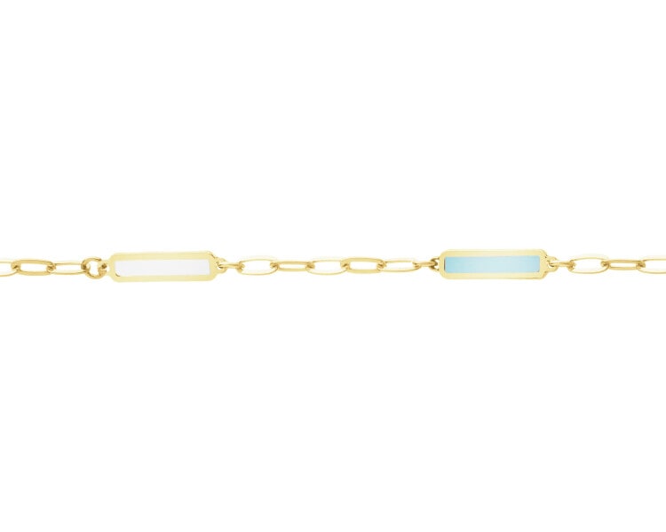 9 K Yellow Gold Bracelet with Mother Of Pearl