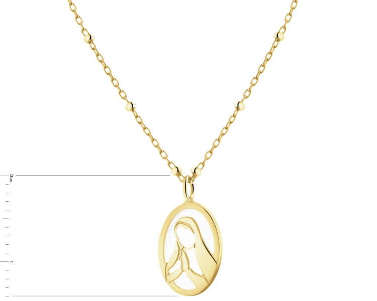 9 K Yellow Gold Necklace with Mother Of Pearl