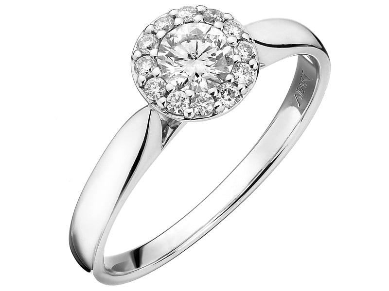 White gold ring with brilliants 0,50 ct - fineness 14 K