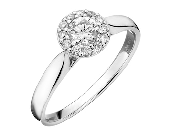 White gold ring with brilliants 0,50 ct - fineness 14 K
