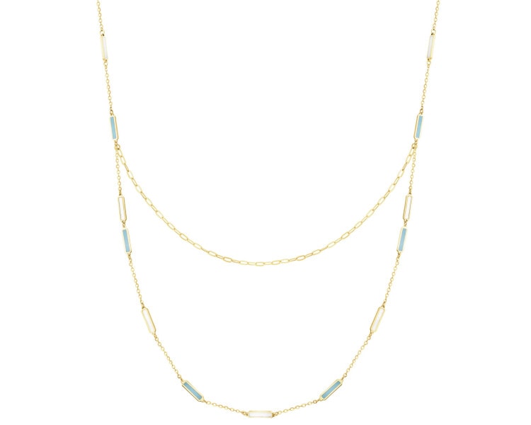 9 K Yellow Gold Necklace with Mother Of Pearl
