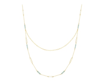 9 K Yellow Gold Necklace with Mother Of Pearl