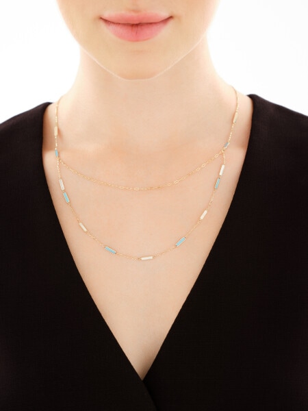 9 K Yellow Gold Necklace with Mother Of Pearl