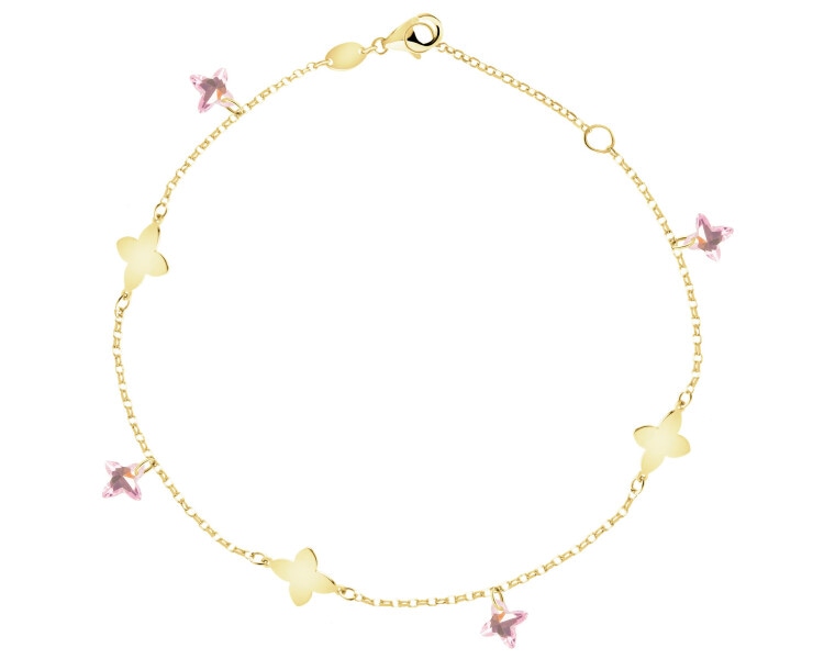 9 K Yellow Gold Bracelet with Cubic Zirconia