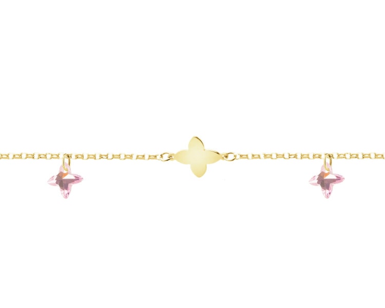 9 K Yellow Gold Bracelet with Cubic Zirconia