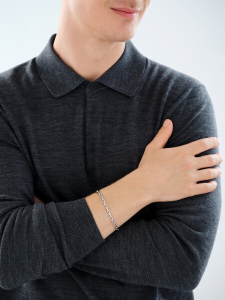 14 K Rhodium-Plated White Gold Bracelet