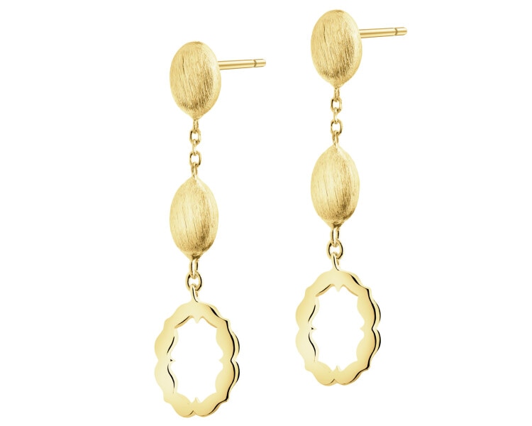 9 K Yellow Gold Dangling Earring 