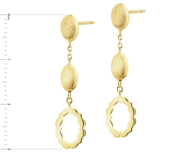 9 K Yellow Gold Dangling Earring 