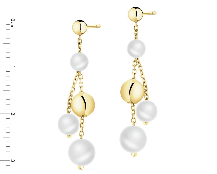 Złote kolczyki z perłami