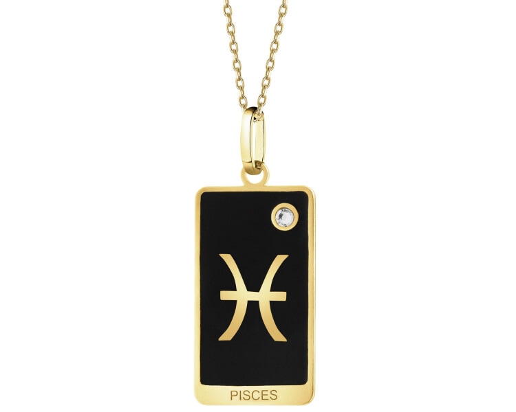 14 K Yellow Gold Pendant with Cubic Zirconia