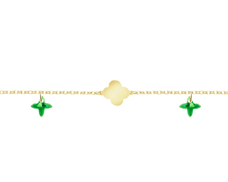 9 K Yellow Gold Bracelet with Cubic Zirconia