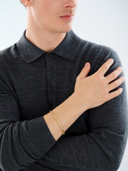 Złota bransoletka - splot królewski