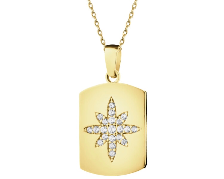 9 K Yellow Gold Pendant with Cubic Zirconia