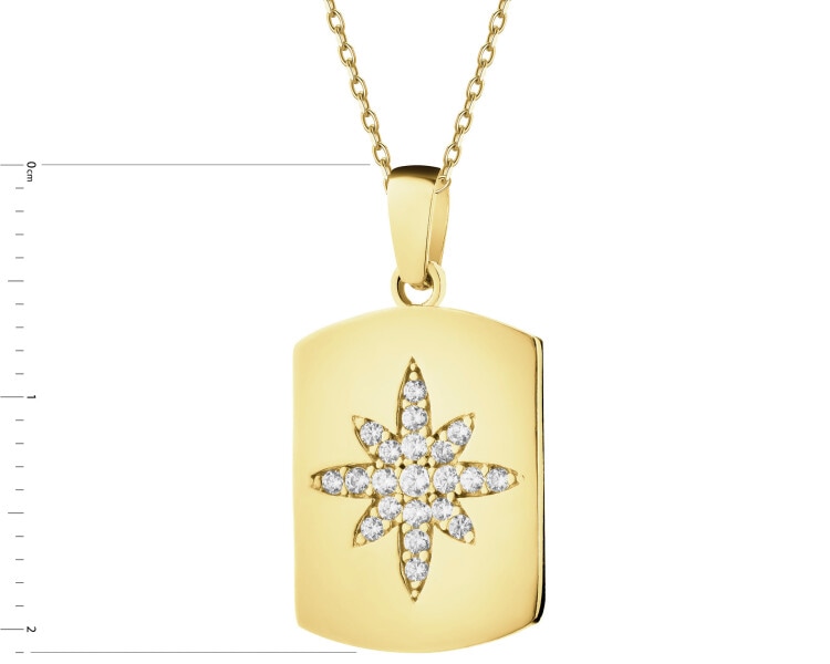 9 K Yellow Gold Pendant with Cubic Zirconia