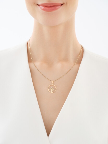 14 K Yellow Gold Pendant with Cubic Zirconia