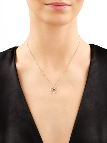 9 K Rhodium-Plated Yellow Gold Pendant - fineness 14 K