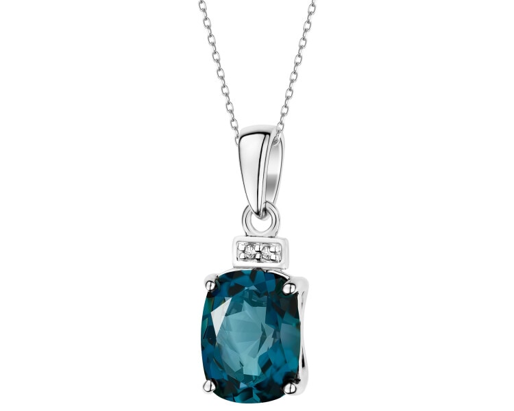 14 K Rhodium-Plated Yellow Gold Pendant - fineness 14 K