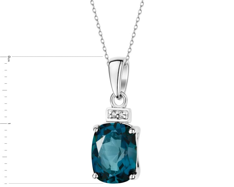 14 K Rhodium-Plated Yellow Gold Pendant - fineness 14 K