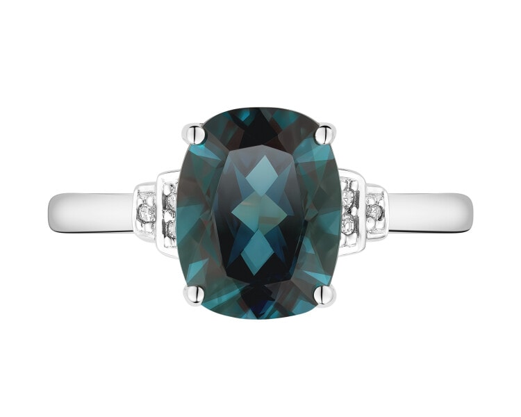 14 K Rhodium-Plated Yellow Gold Ring - fineness 14 K