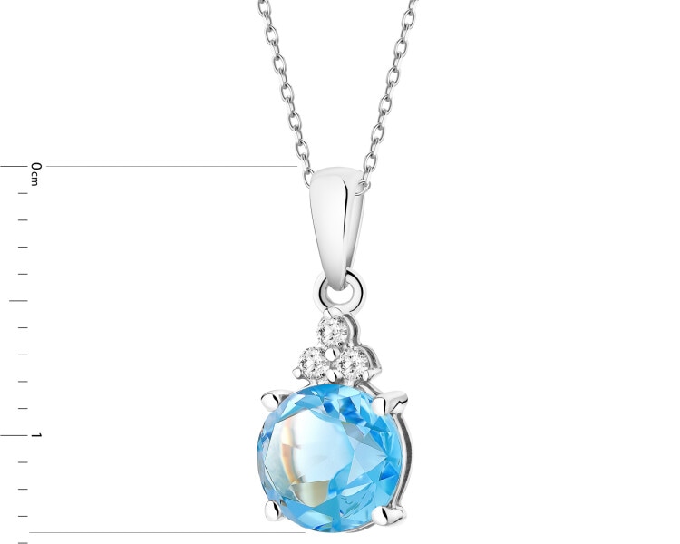 14 K Rhodium-Plated Yellow Gold Pendant - fineness 14 K