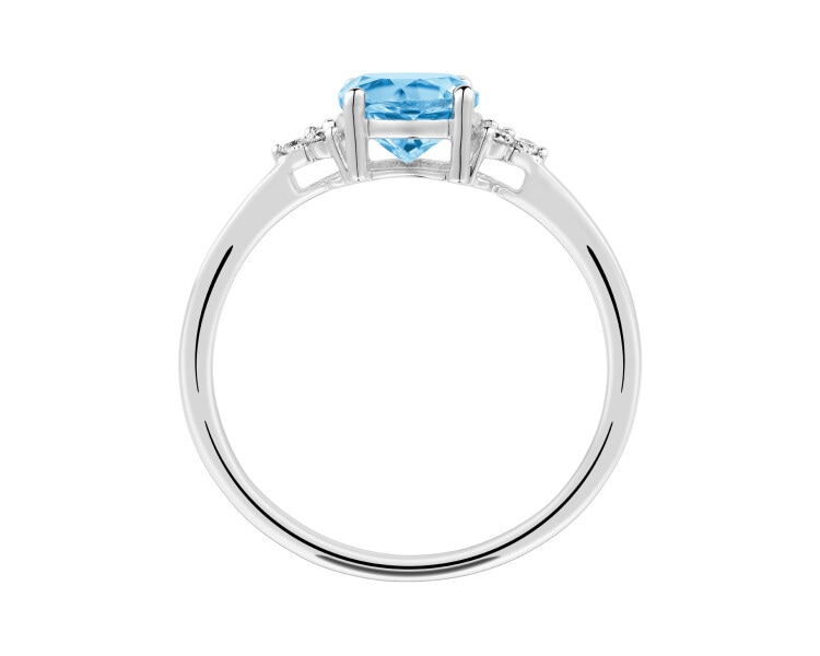 14 K Rhodium-Plated Yellow Gold Ring - fineness 14 K