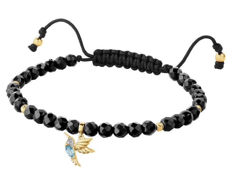 9 K Rhodium-Plated Yellow Gold Bracelet - fineness 14 K