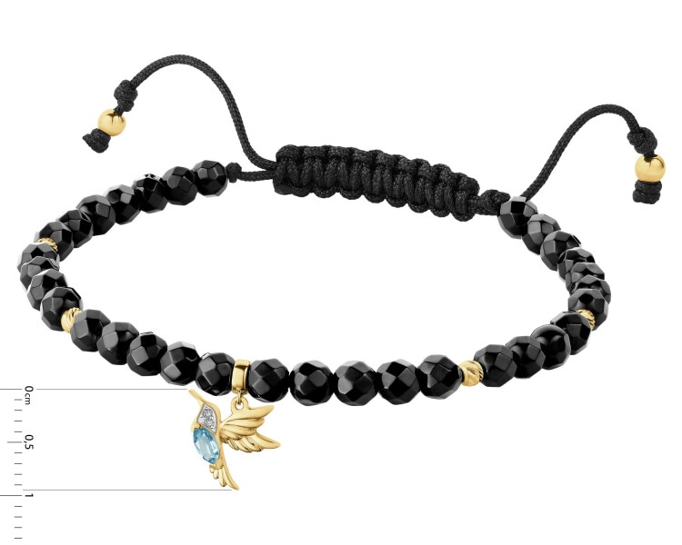 9 K Rhodium-Plated Yellow Gold Bracelet - fineness 14 K