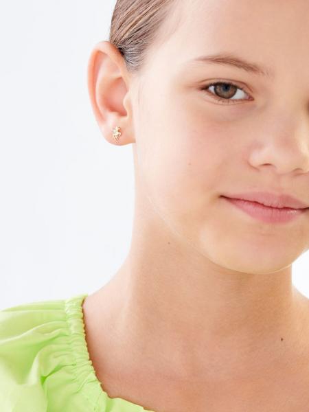 9ct Yellow Gold Earrings with Diamonds - 0,006 ct - fineness 14 K