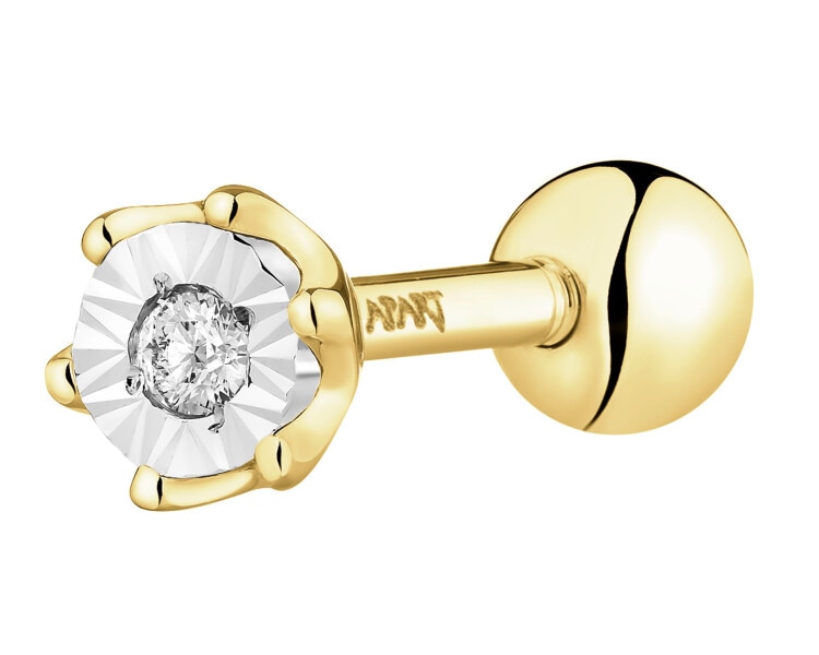 375  Piercing with Diamond - 0,01 ct - fineness 585