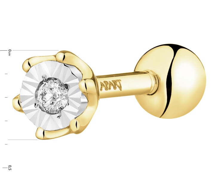 375  Piercing with Diamond - 0,01 ct - fineness 585