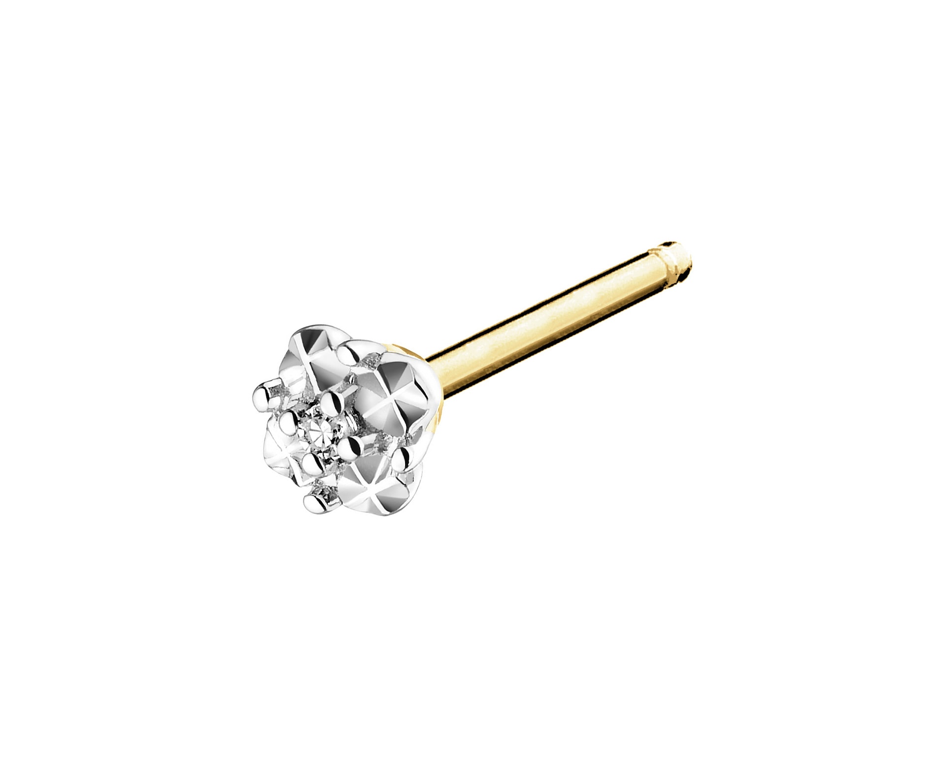 9ct Yellow Gold Earrings with Diamonds - 0,003 ct - fineness