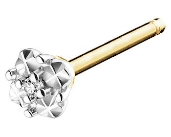 9ct Yellow Gold Earrings with Diamonds - 0,003 ct - fineness 14 K