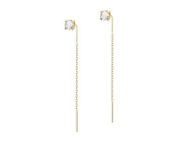 Pozlacené stříbrné náušnice se zirkony