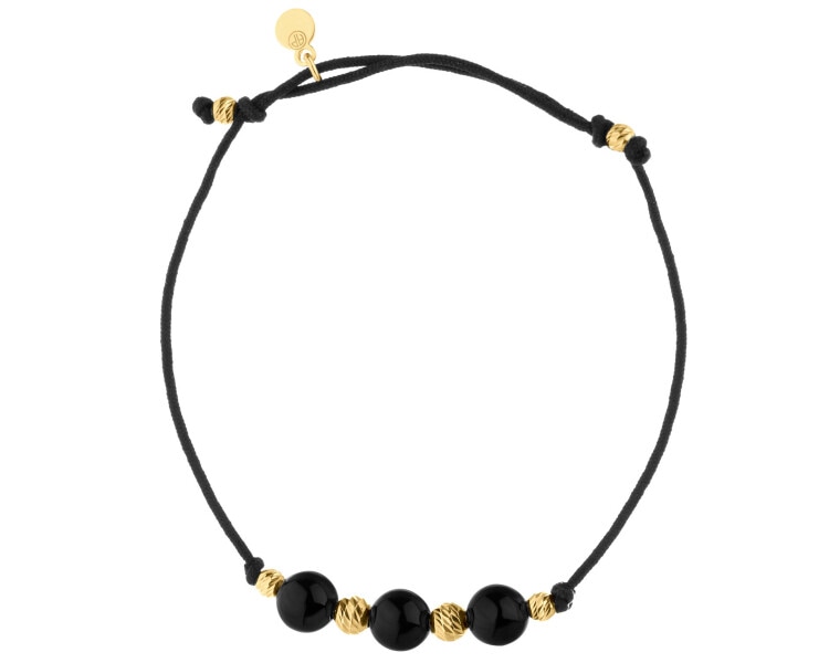 Gold-Plated Silver Bracelet with Glass