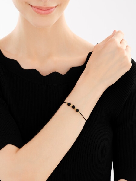 Gold-Plated Silver Bracelet with Glass