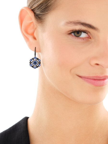 Silver Plated With Black Rhodium Dangling Earring