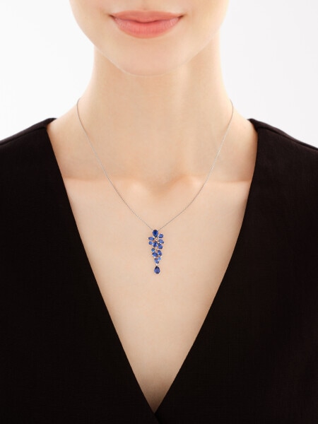 Rhodium Plated Silver Pendant with Cubic Zirconia