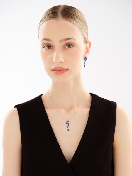 Rhodium Plated Silver Pendant with Cubic Zirconia