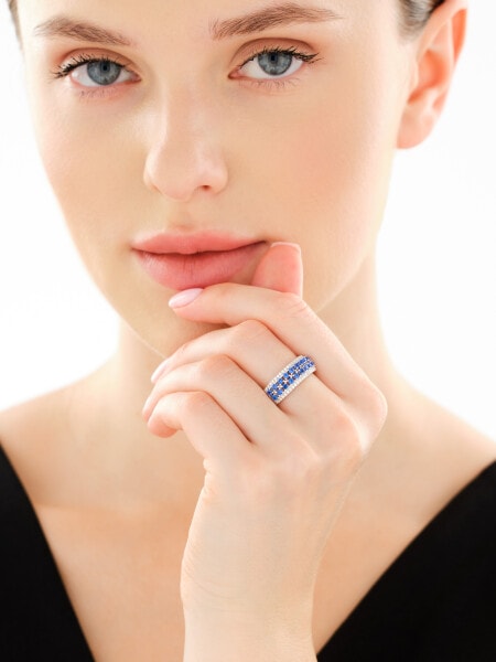 Rhodium Plated Silver Band Ring