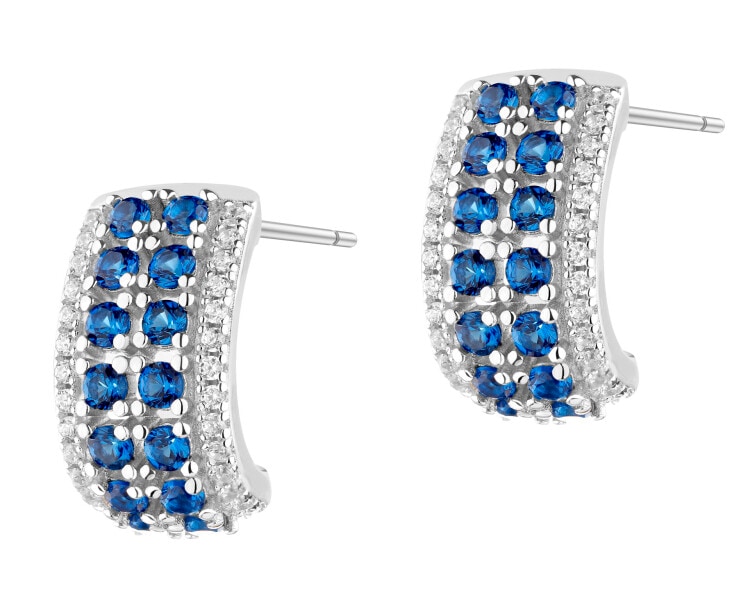 Rhodium Plated Silver Earrings with Cubic Zirconia